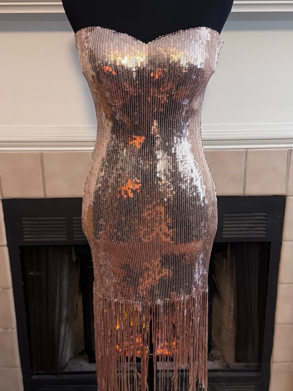 Fashion Nova Gold Flapper Style Dress